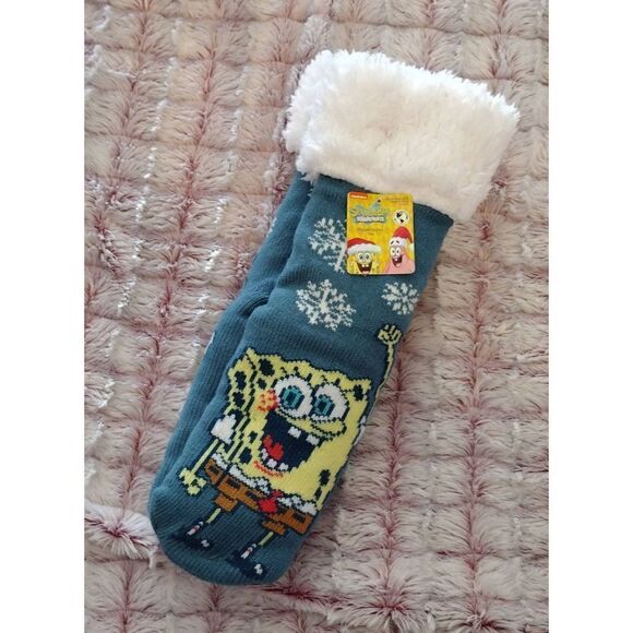 SpongeBob SquarePants, Holiday Women's Slipper Socks, 1-Pack, Size 4-10 - Picture 1 of 4